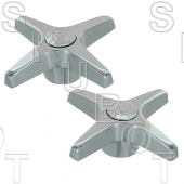 Fit All Cross Handles Pair Hot &amp; Cold - Chrome Finish